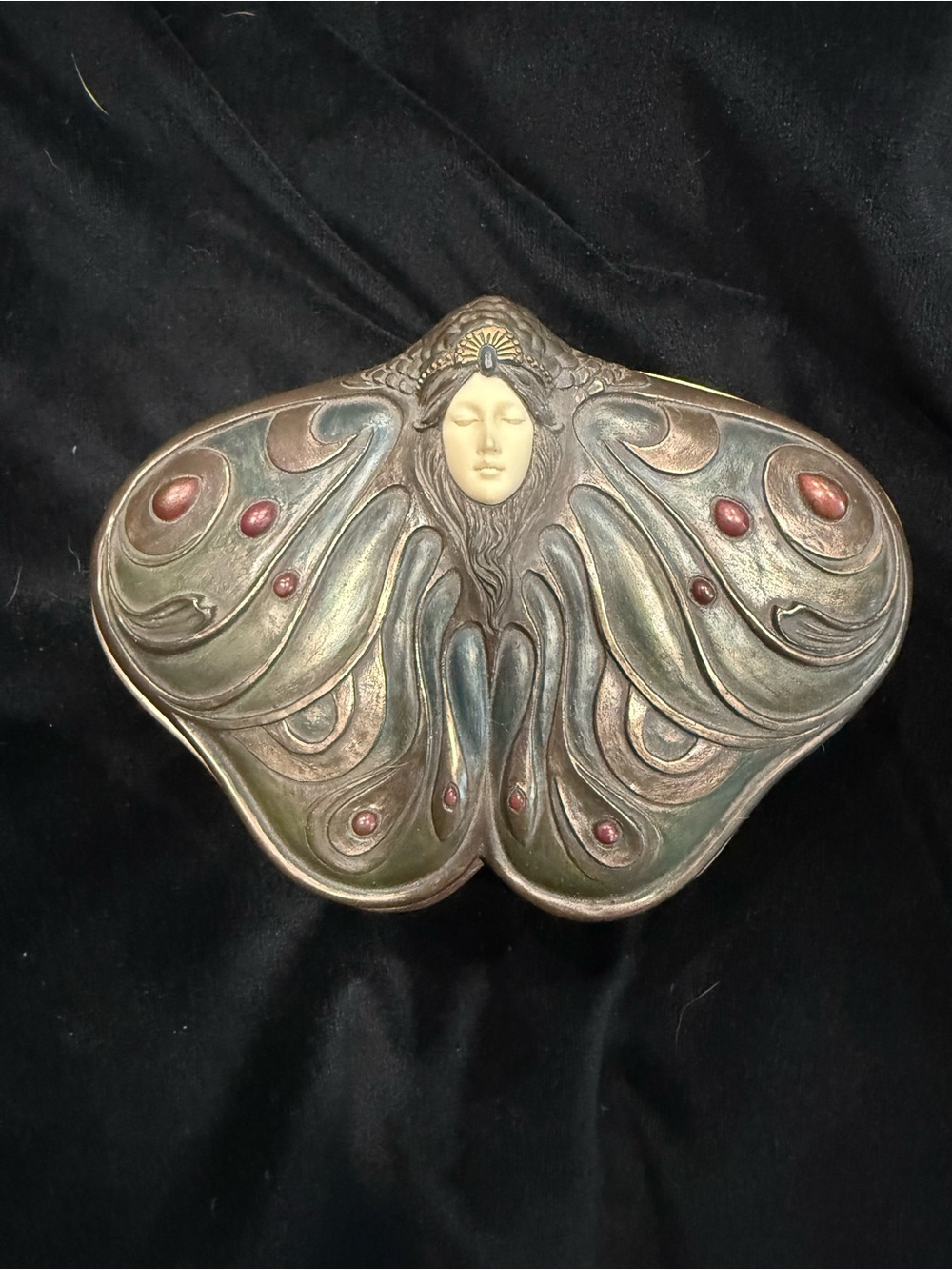 Summit Collection Princess Butterfly Art Nouveau Trinket Box